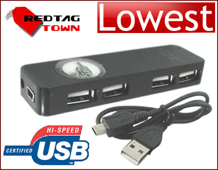 480Mb/s High Speed USB 2.0 4 Ports Hub for Laptop PC